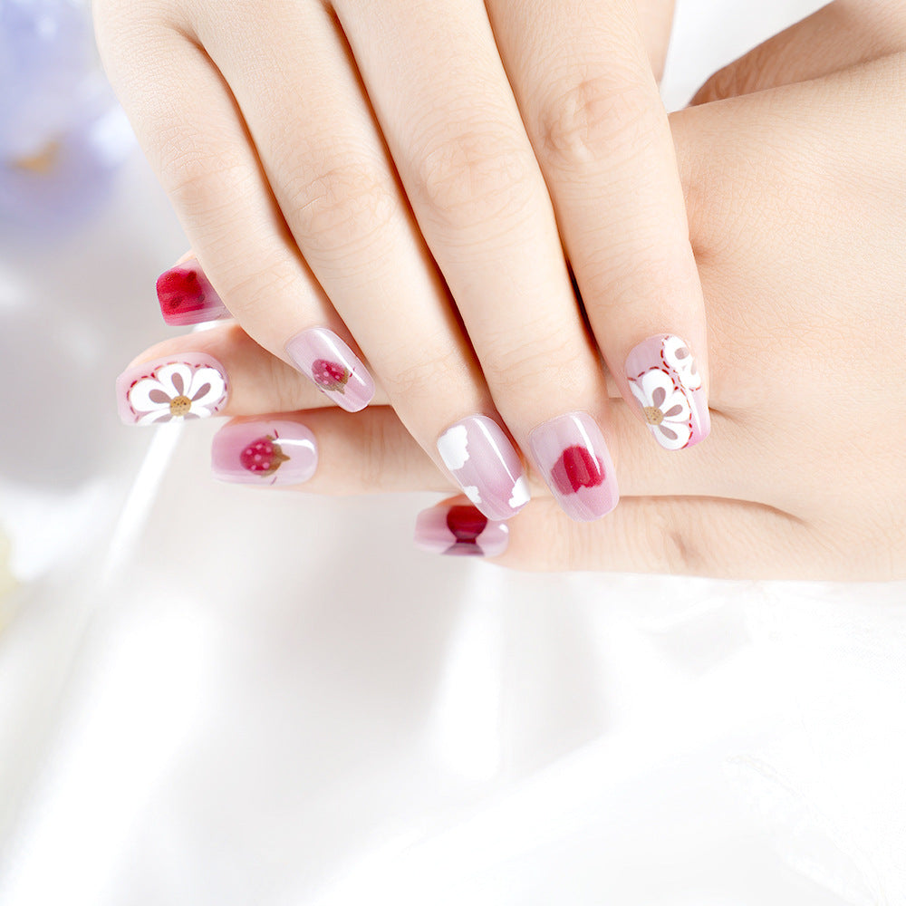 Künstlerisches Floral-Muster Aufkleber-Nagelset Karnz