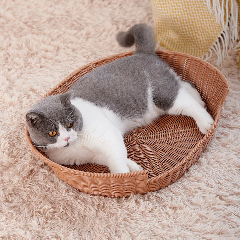Katzenbett Aus Rattan Karnz