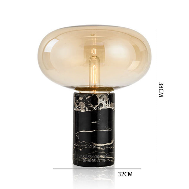 Elegante Glastischlampe mit Marmorbasis
