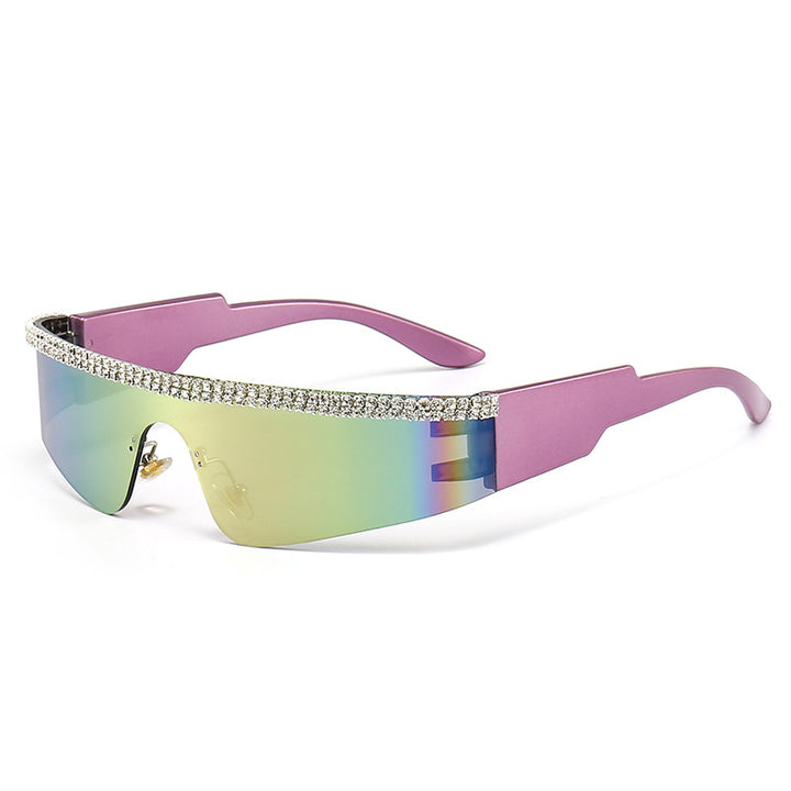 Damen Modische Glamour-Sonnenbrille mit strassverziertem Rahmen Karnz