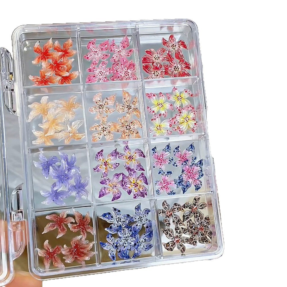 Bunte florale Nagelkunst Dekorationen