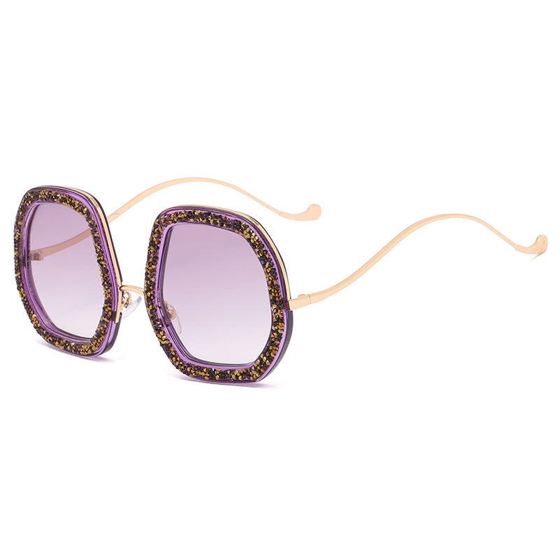 Damen extravagante Sonnenbrille mit funkelndem Rahmen Karnz