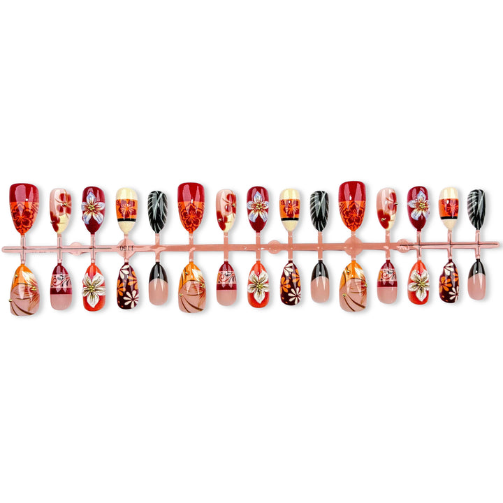 Künstlerisches Florales Press-On Nagelkünste Set 1790746209