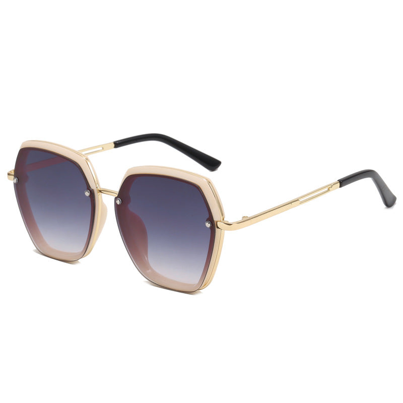 Damen Modische Oversized-Sonnenbrille mit eleganter Rahmenstruktur Karnz