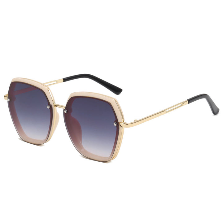 Damen Modische Oversized-Sonnenbrille mit eleganter Rahmenstruktur Karnz