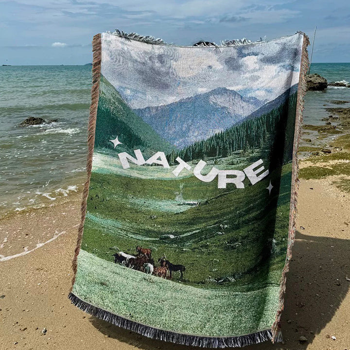 Szenische Landschaft Gewebte Wurfdecke