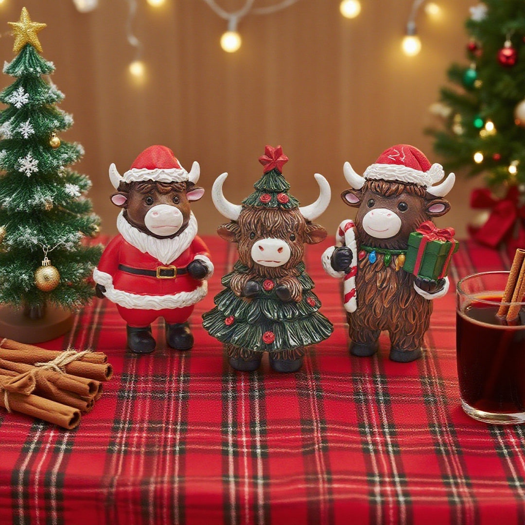 Weihnachtsdeko Figur im Hochlandrind-Design Karnz