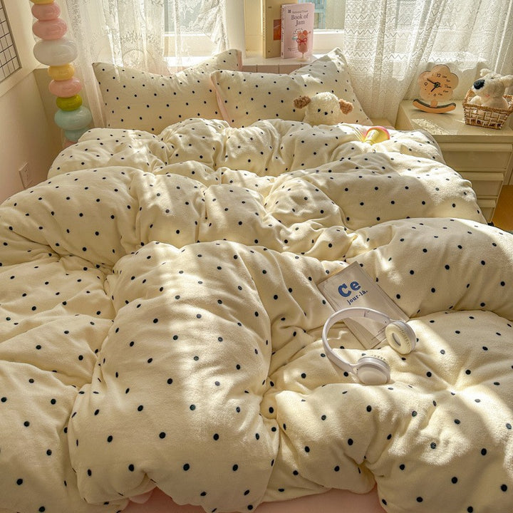 Gemütliches Polka Dot Bettwäsche Set