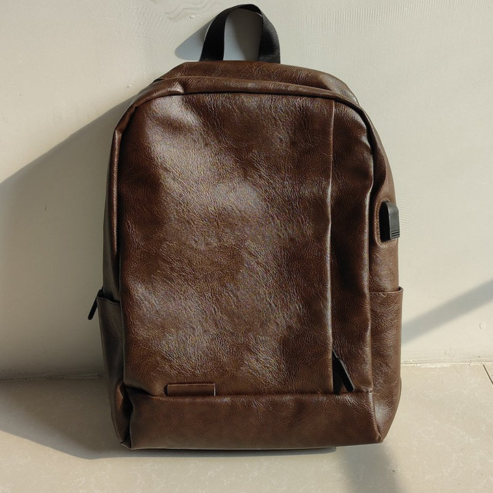 Umweltfreundlicher strukturierten Leder Laptop Rucksack Karnz