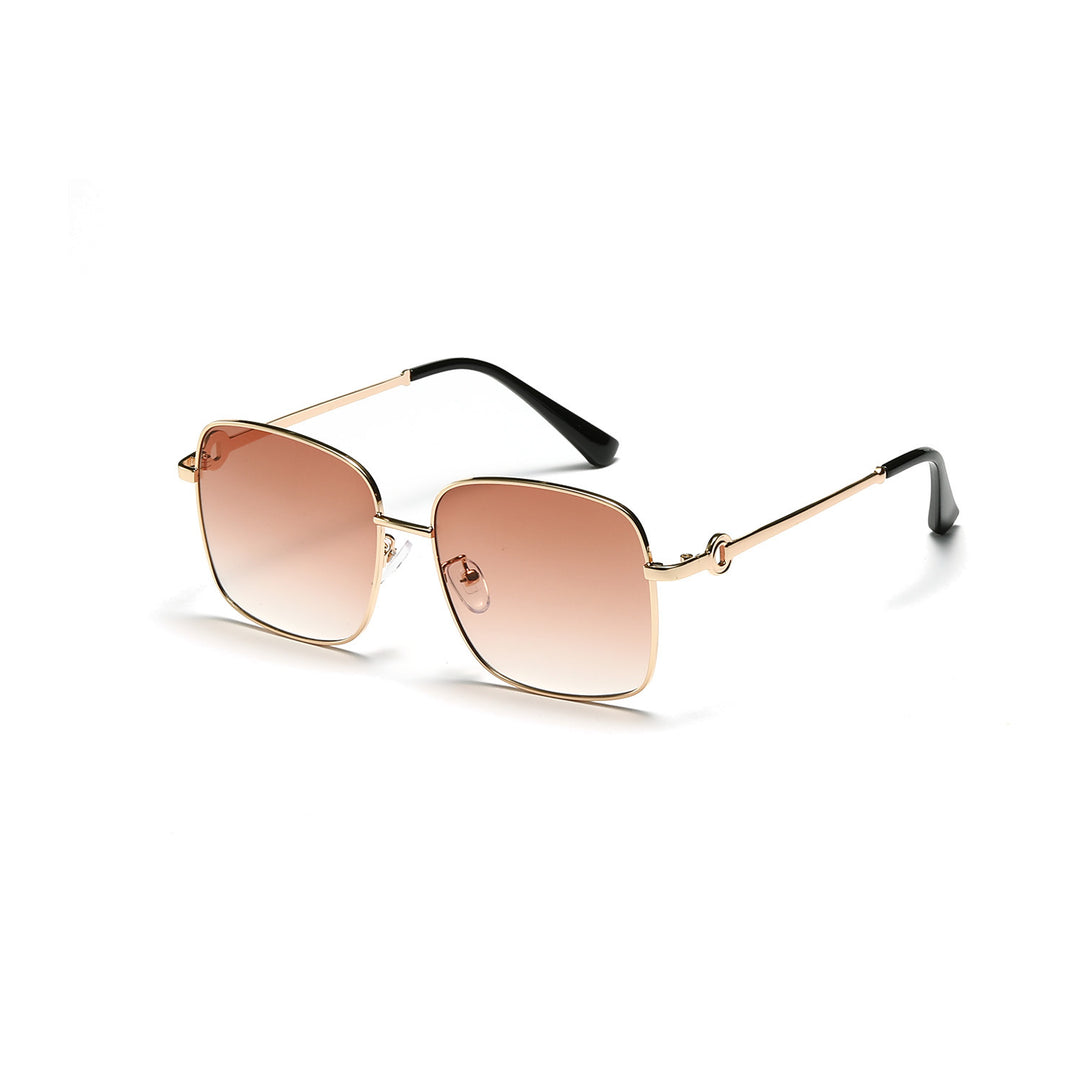 Damen elegante quadratische Sonnenbrille mit hochwertigem Metallrahmen Karnz