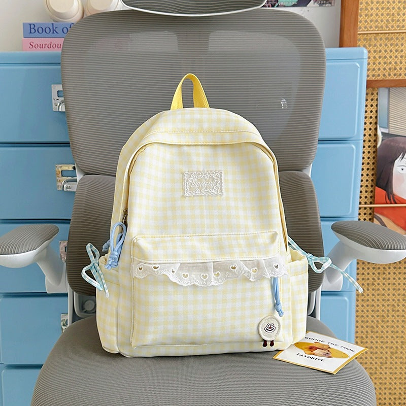 Süßer Gingham-Print-Rucksack Karnz
