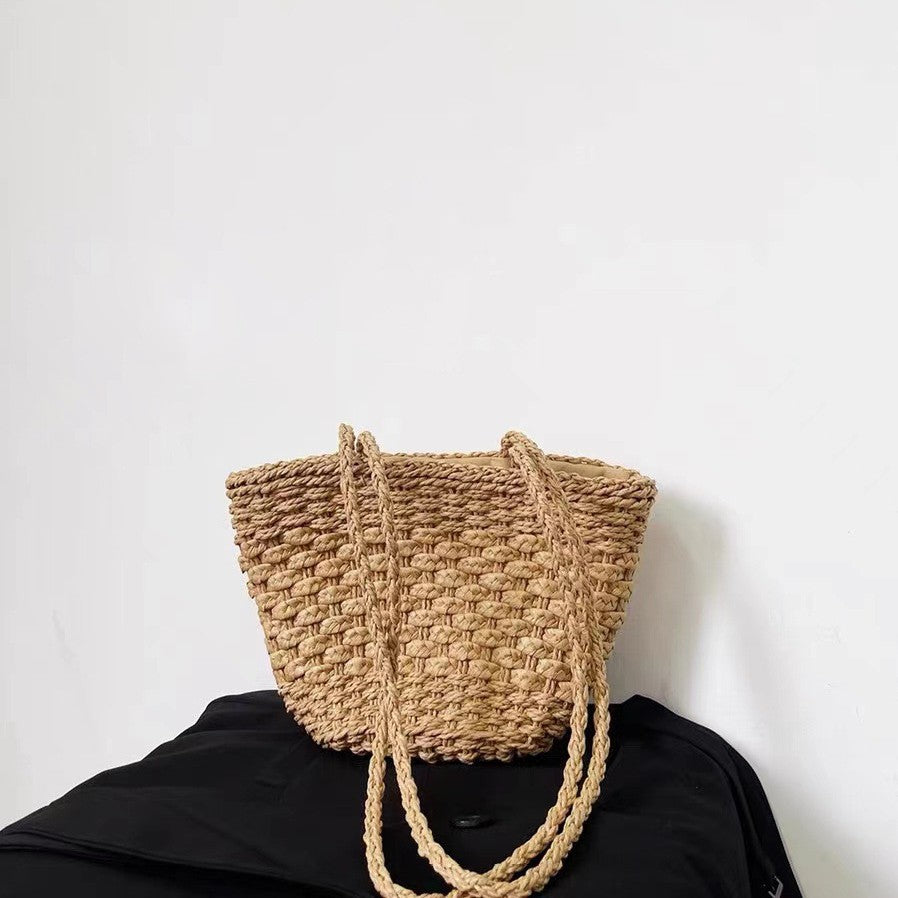 Damen Handgefertigte natürliche Basttasche Karnz