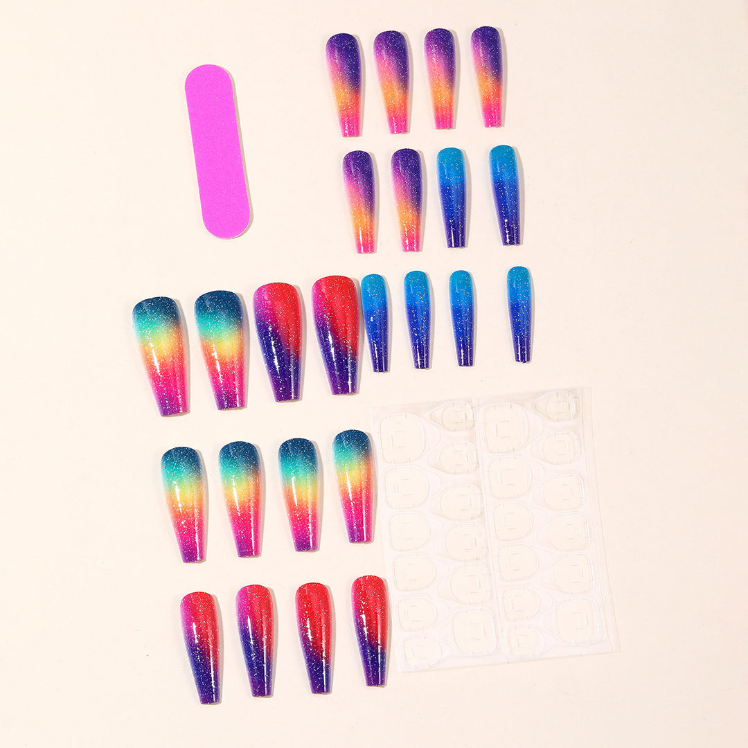 Gradient Glitter Stiletto Nagelkunst Karnz
