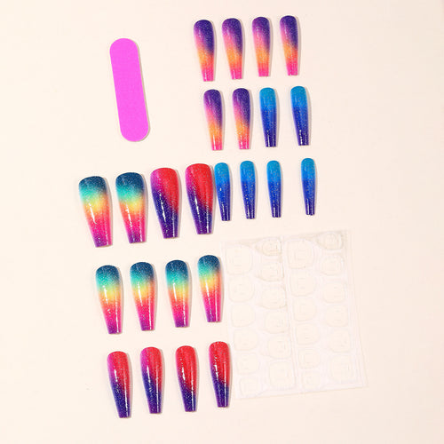 Gradient Glitter Stiletto Nagelkunst Karnz