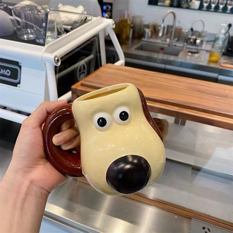 Verspielte Keramik-Kaffeetasse in Hundeform mit ergonomischem Henkel
