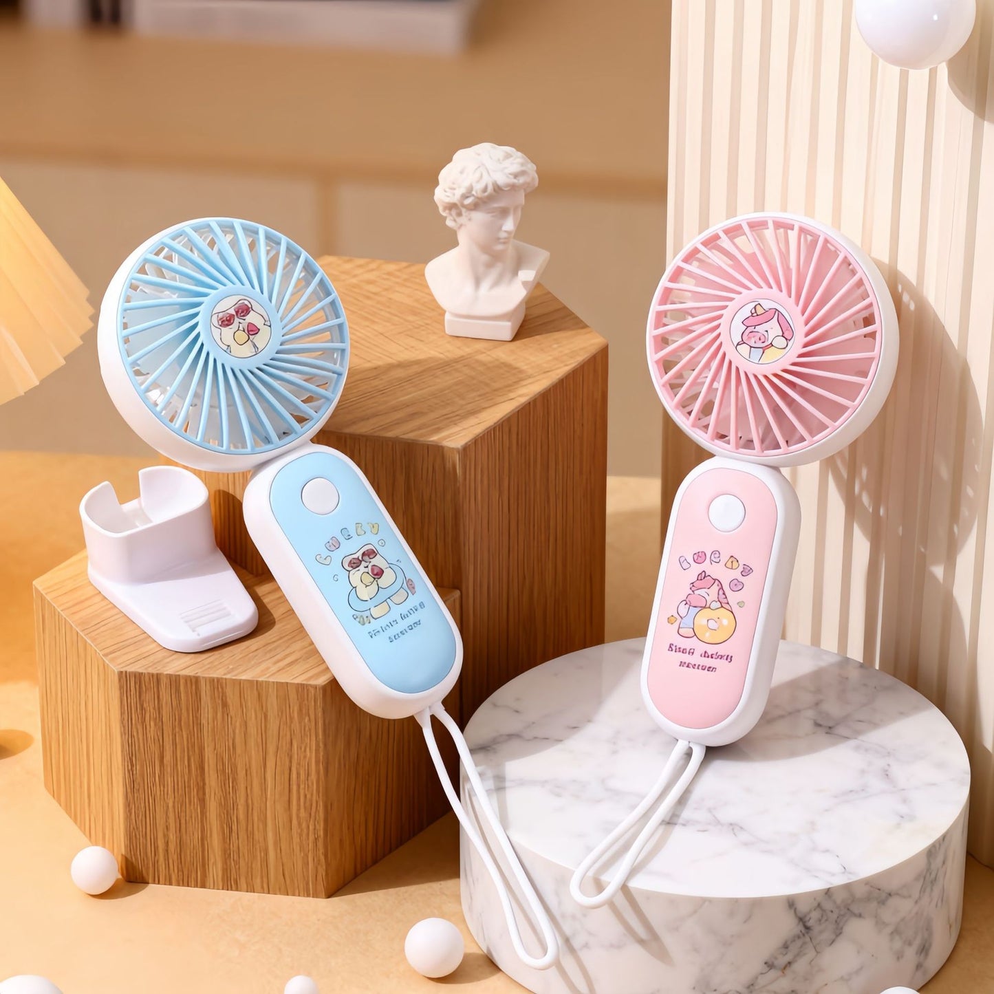 Damen Tragbarer USB-Handventilator mit niedlichem Motiv Karnz