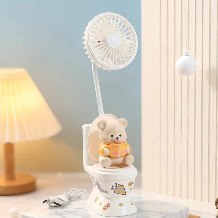 Damen Tragbarer USB Mini-Ventilator mit süßem Bärenmotiv Karnz