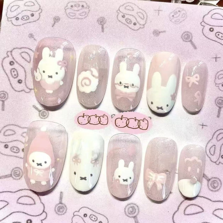 Kreative Cartoon Press-On Nagelkunst Karnz