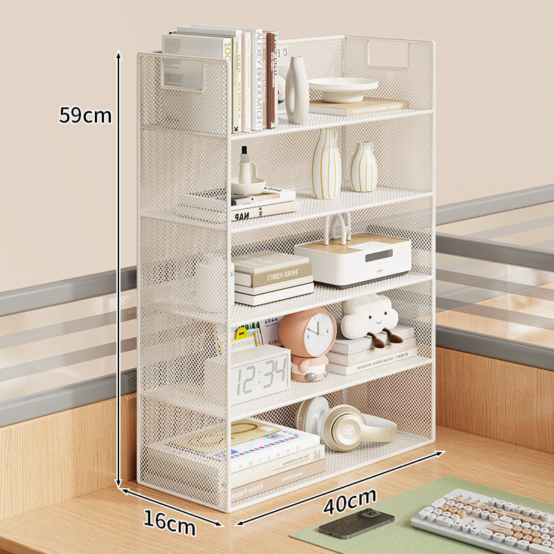 Mesh Desktop Open-Shelf Organizer mit integrierten Griffen und Trennwänden
