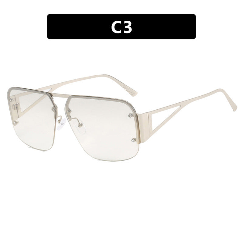 Damen Futuristische Sonnenbrille mit eckigem Rahmen und verspiegelten Gläsern Karnz