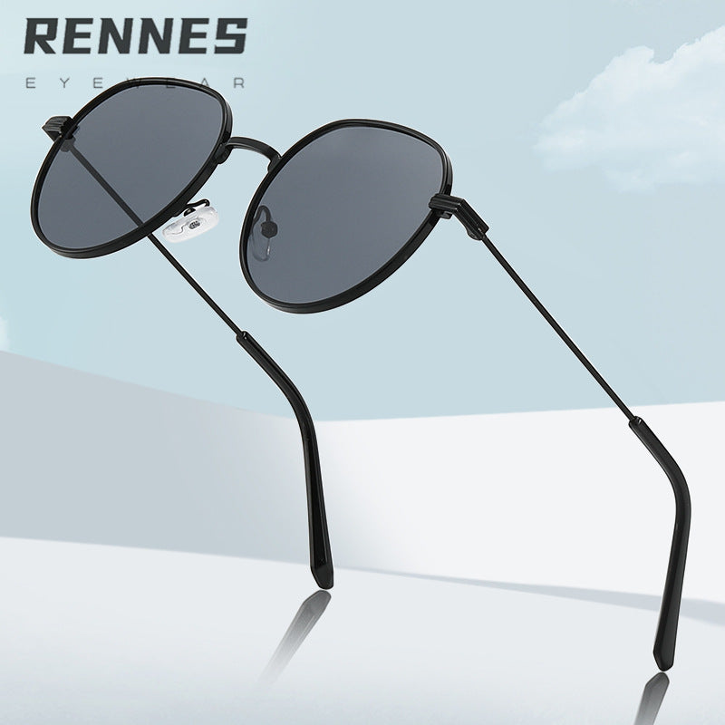 Damen Stilvolle runde Designermode Sonnenbrille Karnz