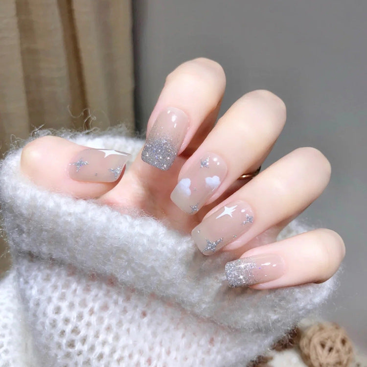 Gradient Glitzernde Press-On Nagel Set