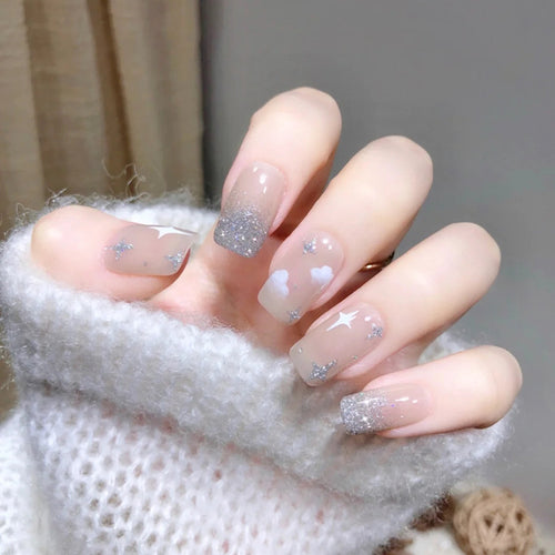 Gradient Glitzernde Press-On Nagel Set