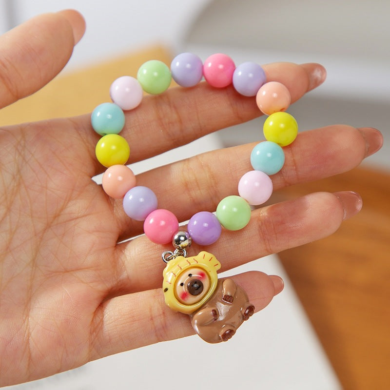 Buntes Kinderarmband mit Bearbeitetem Anhänger Karnz