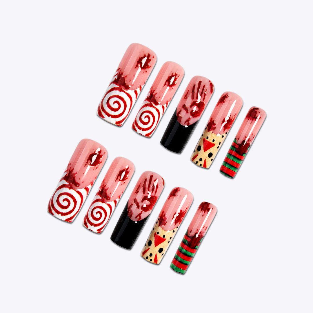 Künstlerisches, urlaubsbezogenes Press-On-Nagelset Karnz