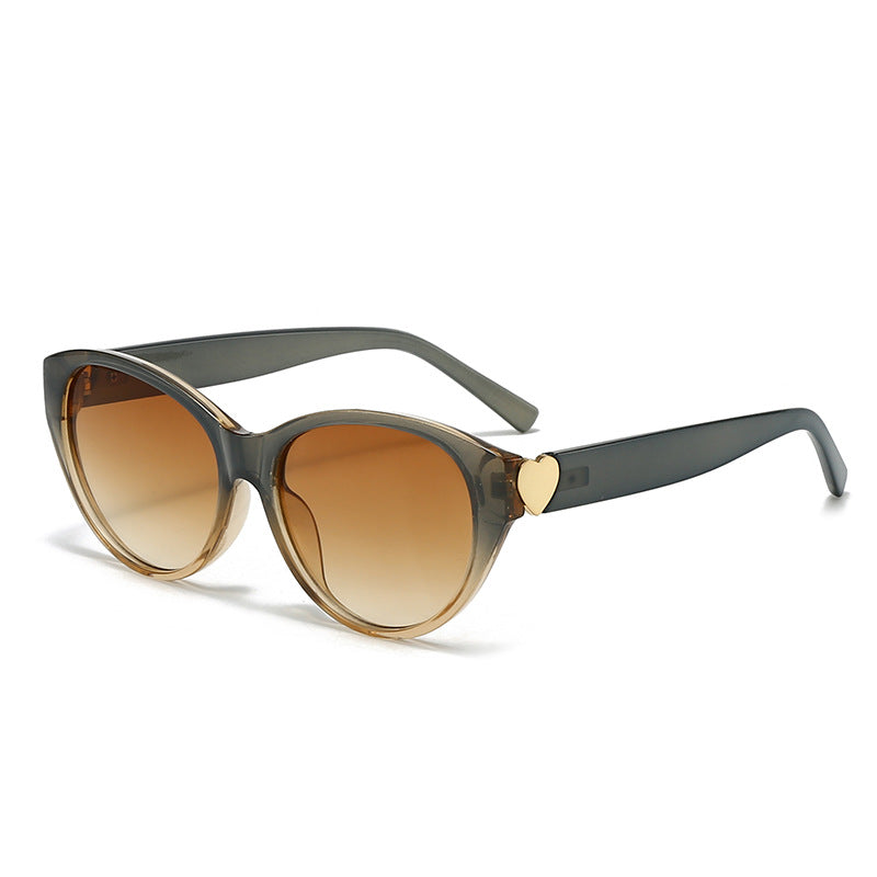 Damen Cat-Eye Sonnenbrille mit Herzmotiv Karnz