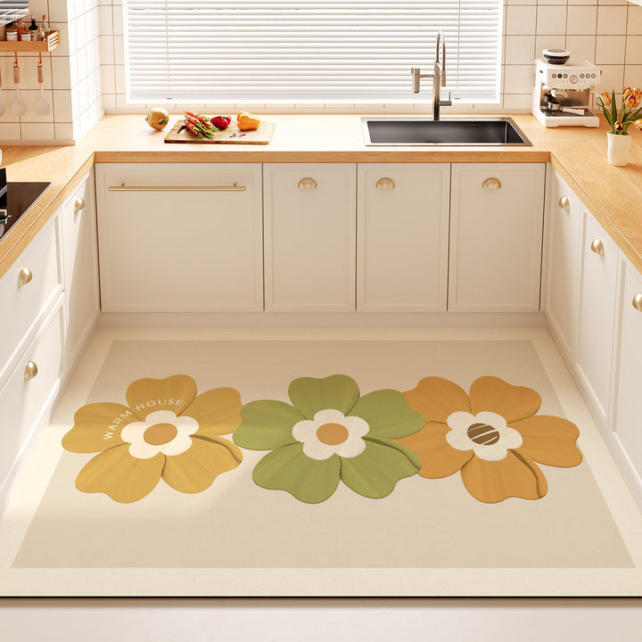 Dekorativer Floral-Zitat-Küchenmatte für Zuhause
