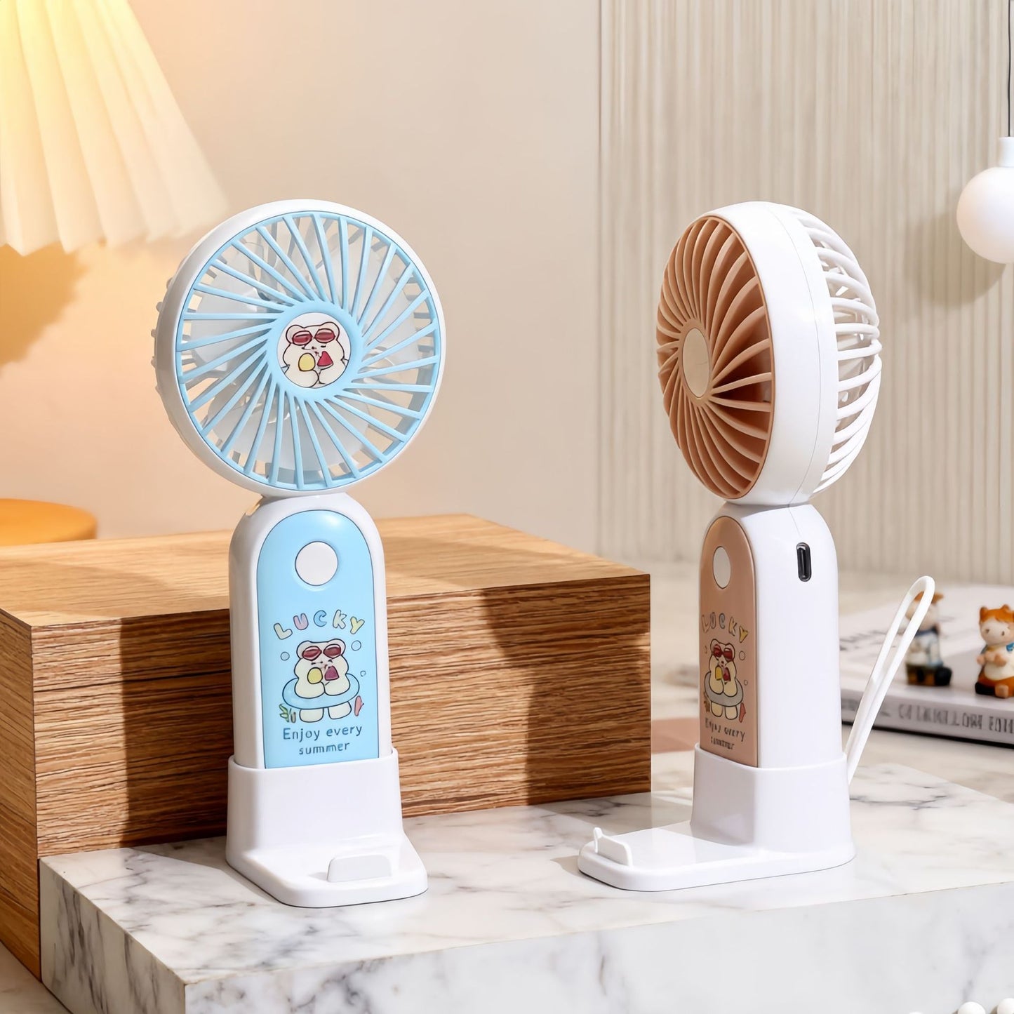 Damen Tragbarer USB-Handventilator mit niedlichem Motiv Karnz