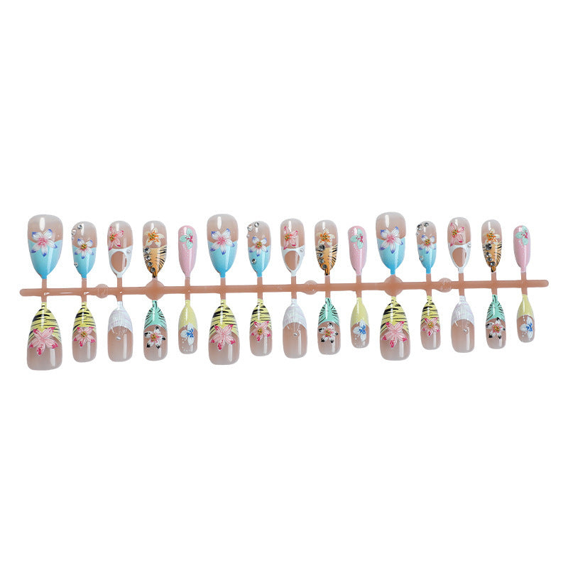Tropisch inspiriertes dekoratives Press-On-Nagelkunst-Set