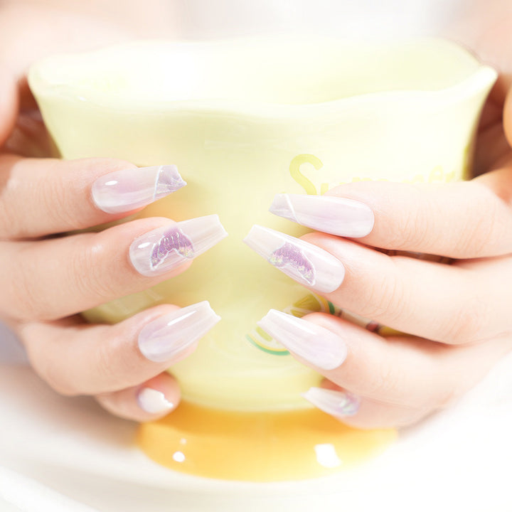 Künstlerisches Schmetterlingsdesign Press-On Nagelset Karnz