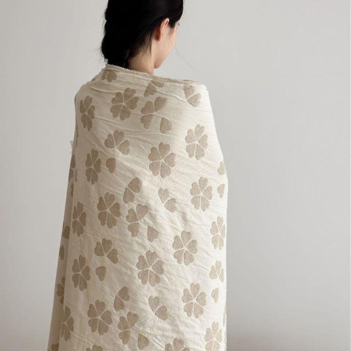 Leichtgewichtige Baumwoll-Jacquard-Fransen-Wurfdecke