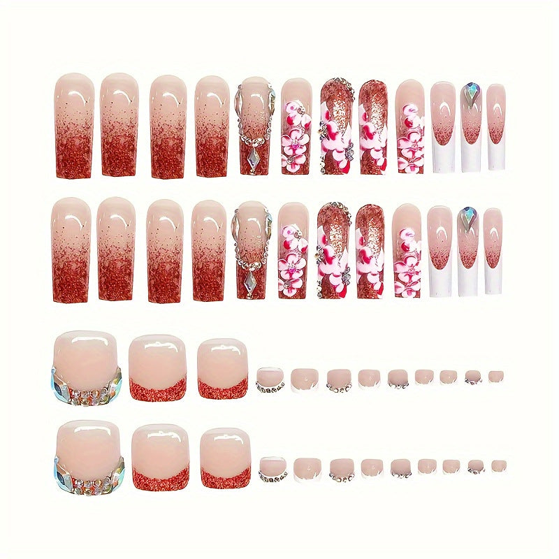 Designer Floral Acryl Nagelkunst Karnz