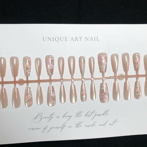 Elegantes Floral Acryl Druck-Nagel-Set