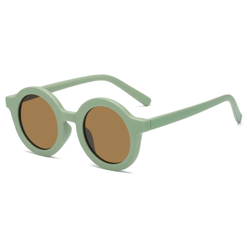 Damen stylische runde Sonnenbrille mit modernem Kunststoffrahmen Karnz