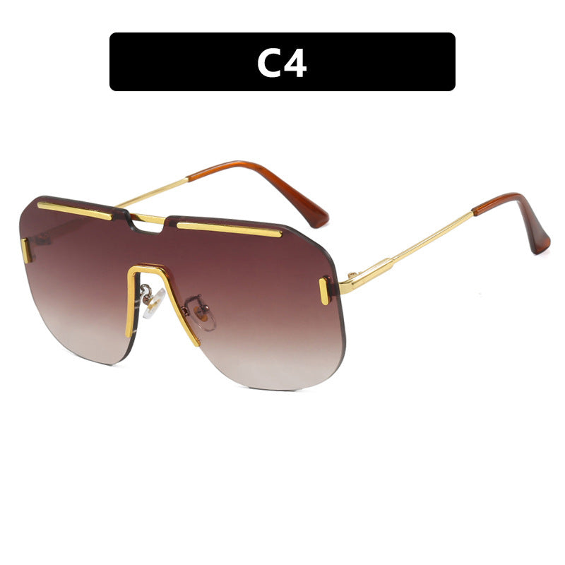 Damen geometrische Sonnenbrille mit stylischem Metallrahmen und UV-Schutz Karnz