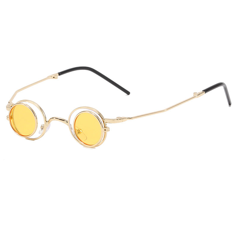 Damen Modische runde Sonnenbrille mit elegantem Metallrahmen Karnz