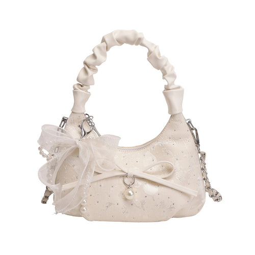 Elegante Schultertasche mit Schleifenverzierung