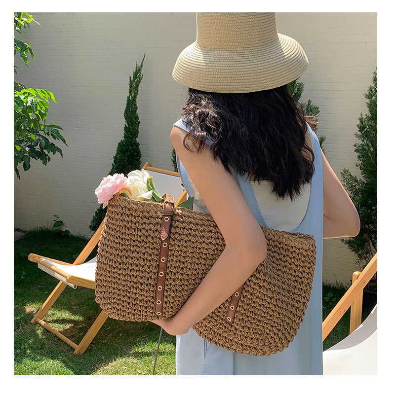 Damen Modische Handtasche mit modernem Flechtdesign Karnz