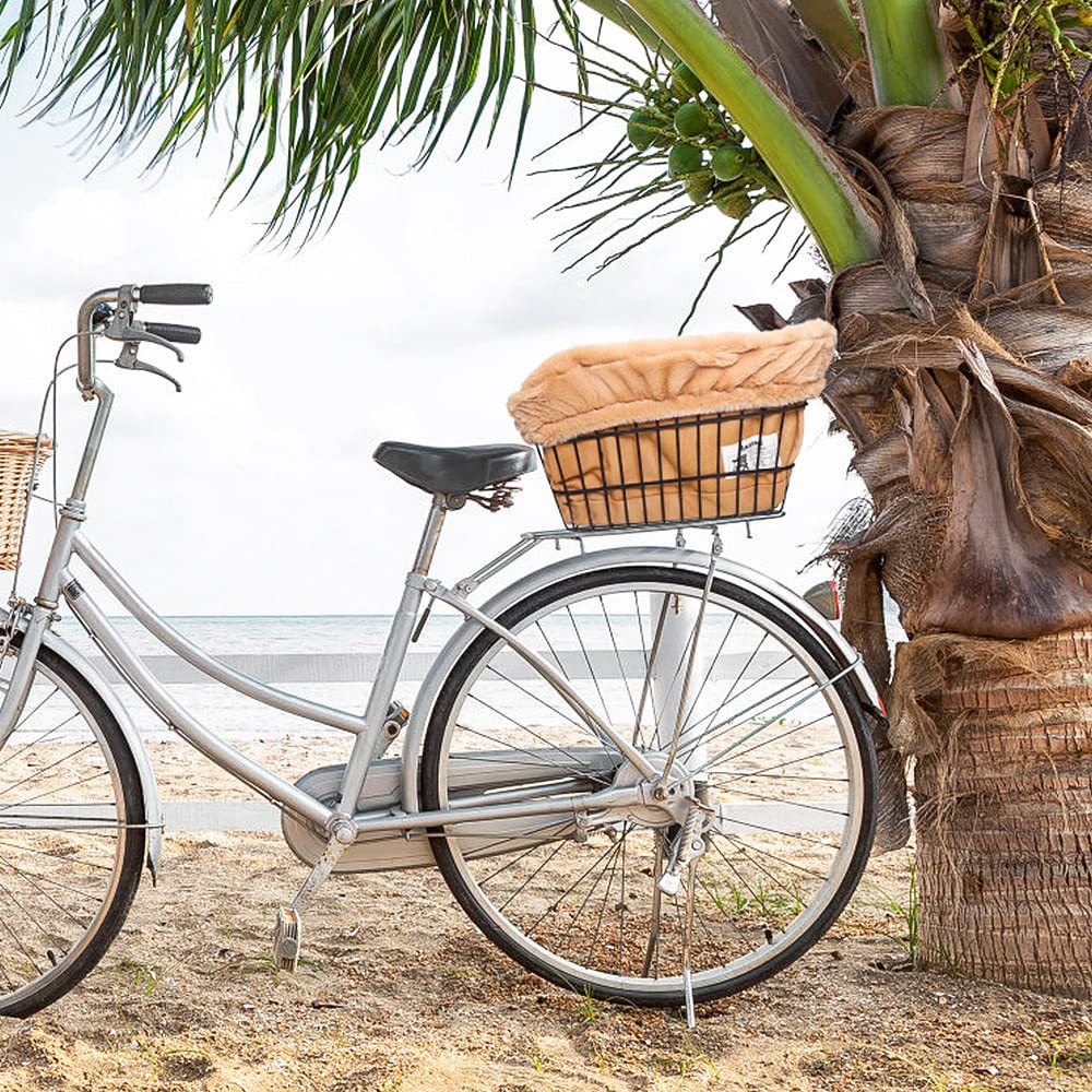 plüschgefütterter Fahrradkorb für Haustiere mit sicherem Gurt und wasserdichter Innenauskleidung Karnz
