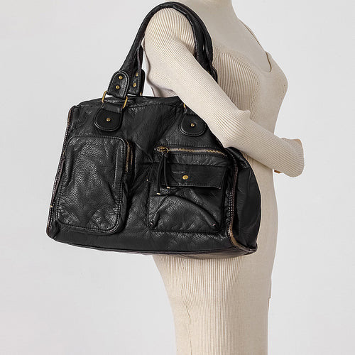 Multi-Taschen Funktionale Leder-Handtasche