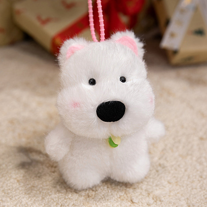 Plüsch Hund Tasche Charm Schlüsselanhänger mit weichem Faux-Fur Körper & Schlaufenriemen Karnz