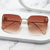 Damen elegante quadratische Sonnenbrille mit goldfarbenem Metallrahmen Karnz