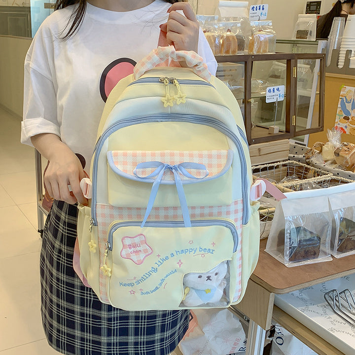 Verspielt gemusterter Schulrucksack Karnz
