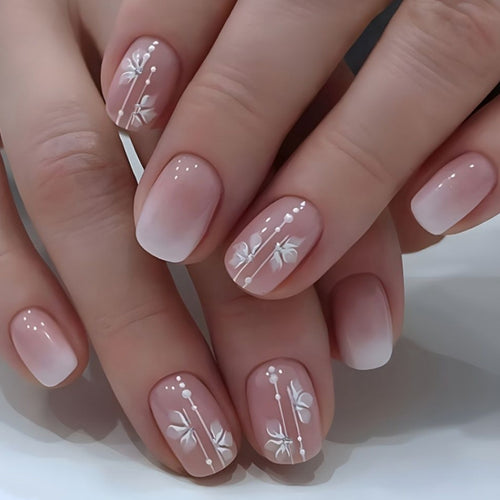 Elegantes Blumendruck-Fingernagel-Set Karnz