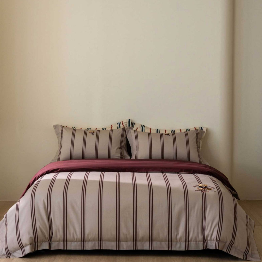 Karo-Bettwäsche-Set mit Wende-Design und Kissenbezügen