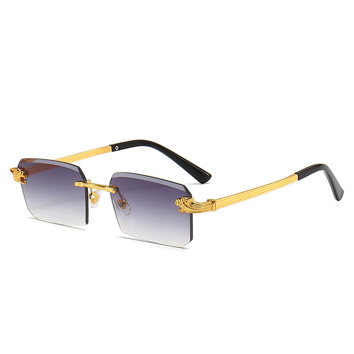 Damen Modische Sonnenbrille mit facettiertem Rahmen und luxuriösen Akzenten Karnz